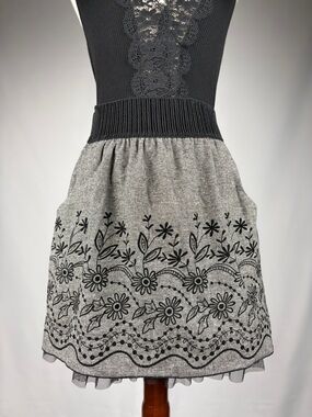 Joe Benbasset Embroidered Skirt Tulle Hem Size Small